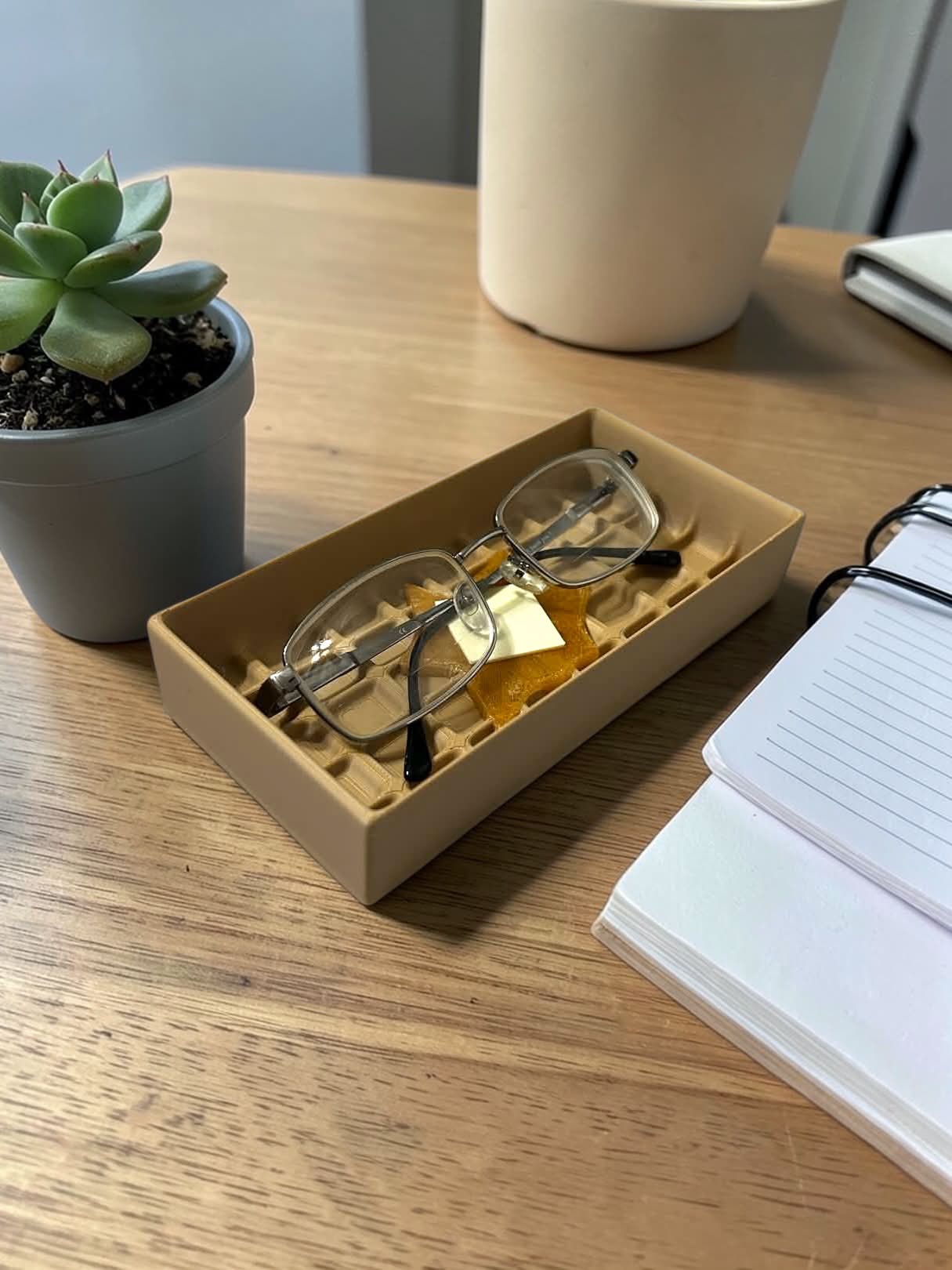 Waffle Glasses Holder with Syrup & Butter – Eyewear Organizer Cute Home or Office Decor